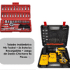 Pack - Taladro Inalámbrico 98v Tasbel + 2x Baterías Recargables + Juego de Dados 46 Piezas