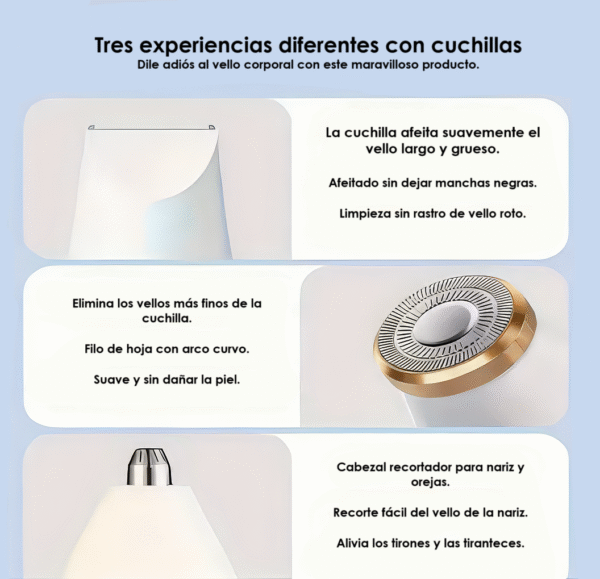 Kit Depiladora Eléctrica 3 En 1