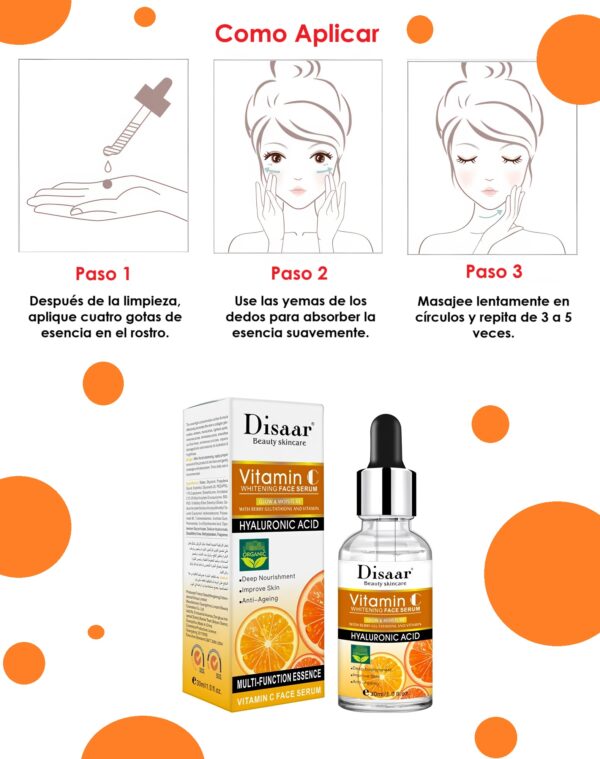 Sérum Facial Disaar con Vitamina C y Ácido Hialurónico